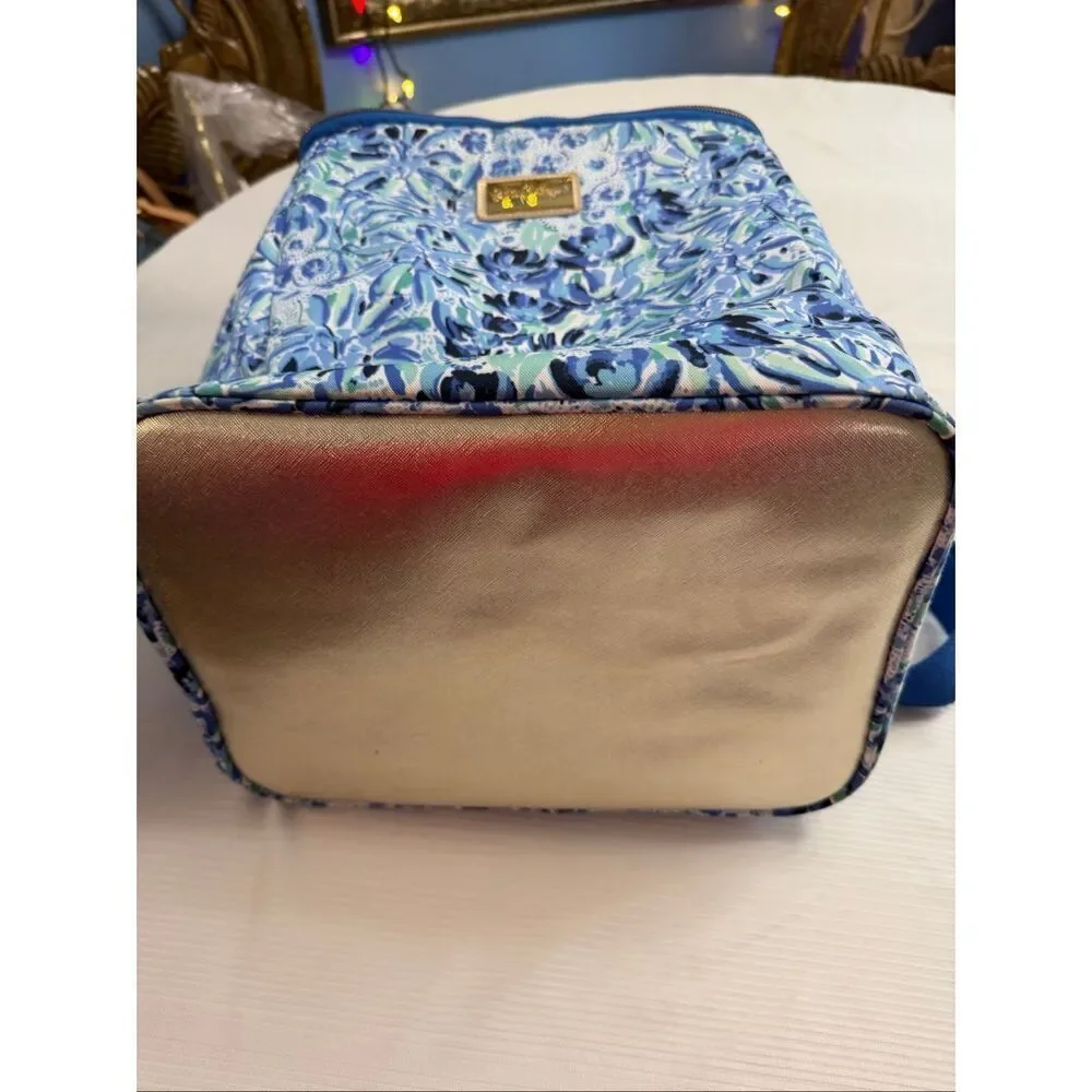 Lilly Pulitzer Cooler Insulated Picnic Wine Carrier Shoulder Bag Aqua